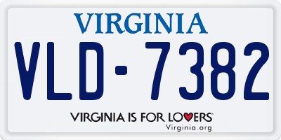 VA license plate VLD7382