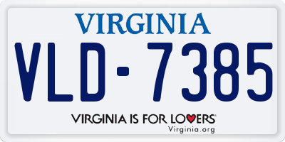 VA license plate VLD7385