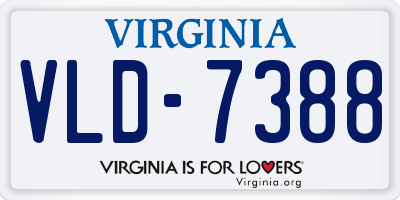 VA license plate VLD7388