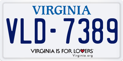 VA license plate VLD7389