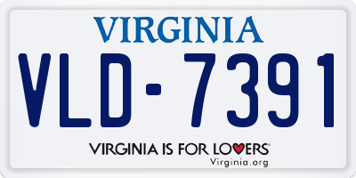 VA license plate VLD7391