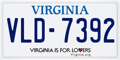 VA license plate VLD7392