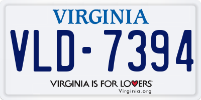 VA license plate VLD7394