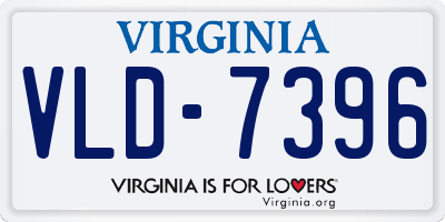 VA license plate VLD7396