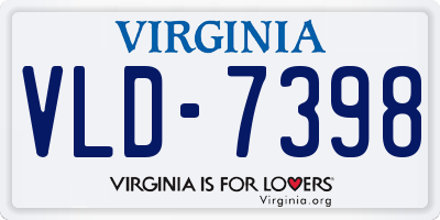 VA license plate VLD7398