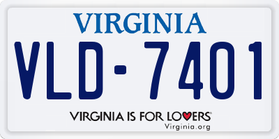 VA license plate VLD7401