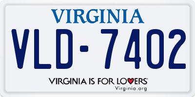 VA license plate VLD7402