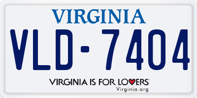 VA license plate VLD7404