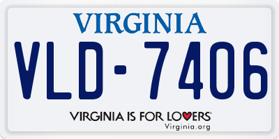 VA license plate VLD7406
