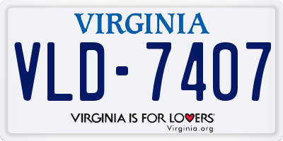 VA license plate VLD7407