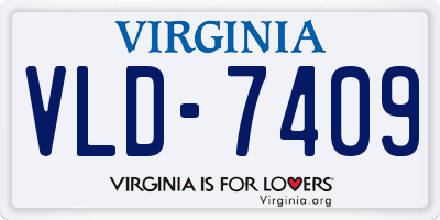 VA license plate VLD7409