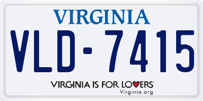 VA license plate VLD7415