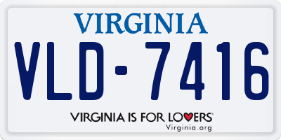 VA license plate VLD7416