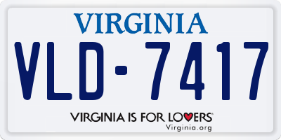 VA license plate VLD7417