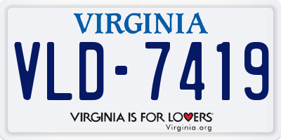 VA license plate VLD7419