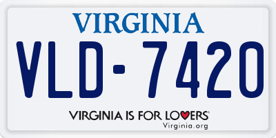 VA license plate VLD7420