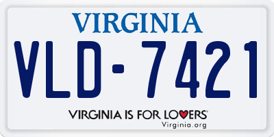 VA license plate VLD7421