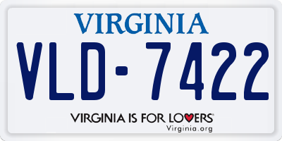 VA license plate VLD7422