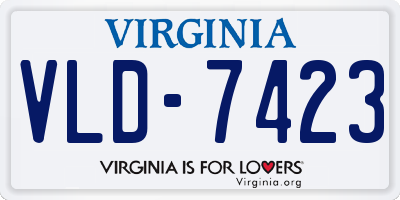 VA license plate VLD7423