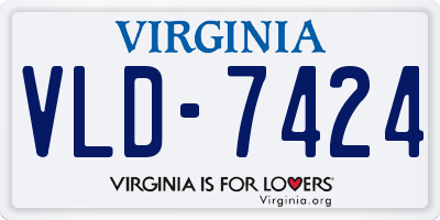VA license plate VLD7424
