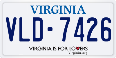 VA license plate VLD7426