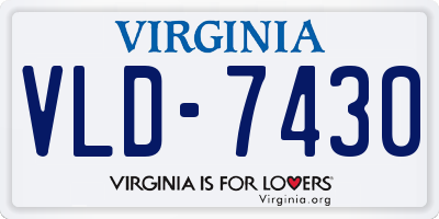 VA license plate VLD7430
