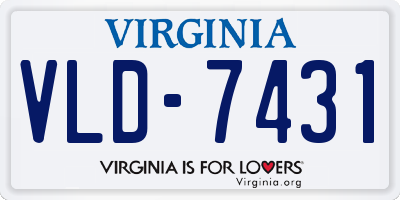 VA license plate VLD7431
