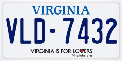 VA license plate VLD7432