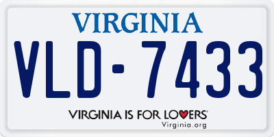 VA license plate VLD7433