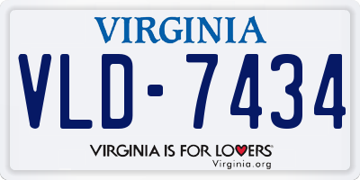 VA license plate VLD7434