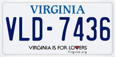 VA license plate VLD7436