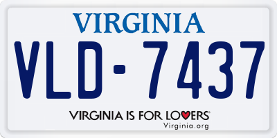 VA license plate VLD7437