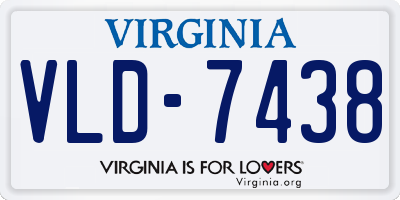 VA license plate VLD7438