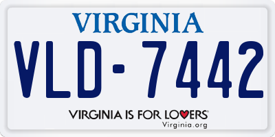 VA license plate VLD7442