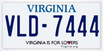VA license plate VLD7444