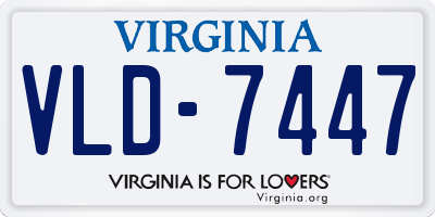 VA license plate VLD7447