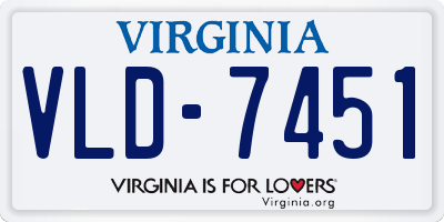 VA license plate VLD7451