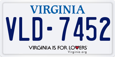 VA license plate VLD7452