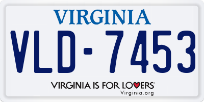 VA license plate VLD7453