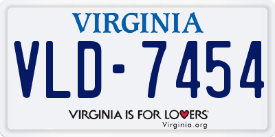 VA license plate VLD7454
