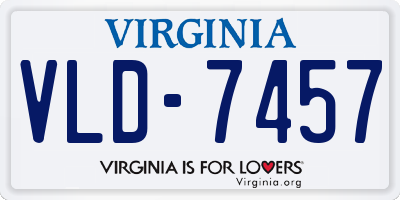 VA license plate VLD7457