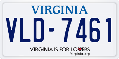 VA license plate VLD7461