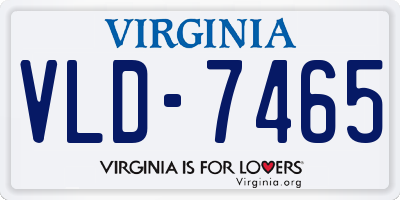VA license plate VLD7465