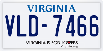 VA license plate VLD7466