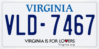 VA license plate VLD7467