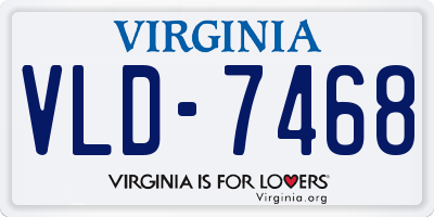 VA license plate VLD7468
