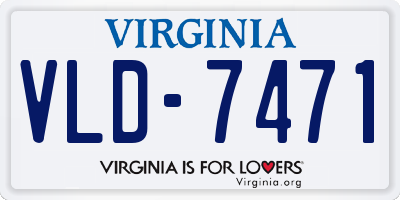 VA license plate VLD7471