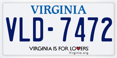 VA license plate VLD7472