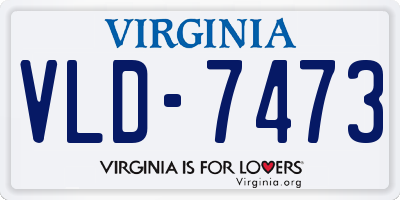 VA license plate VLD7473