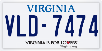 VA license plate VLD7474